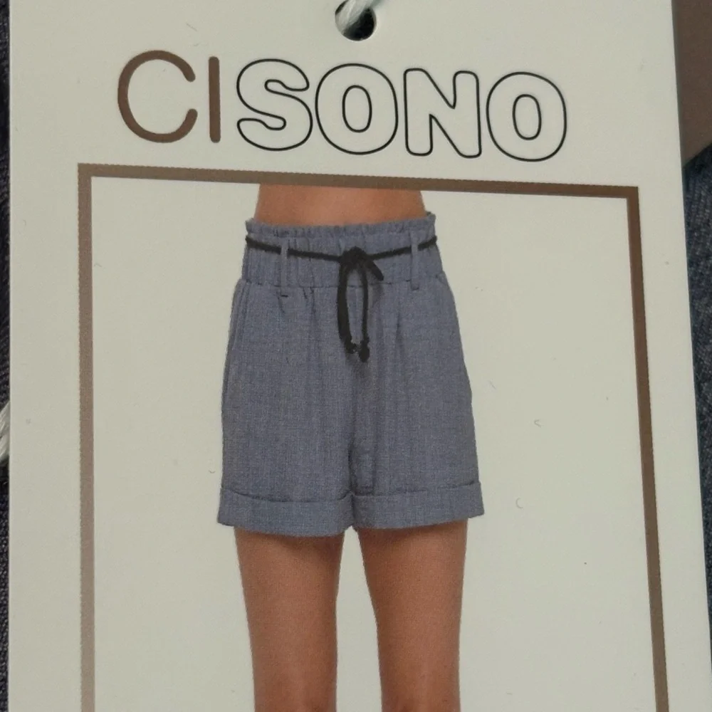 Ci Sono High Waist Blue Grey Shorts NWT size Large